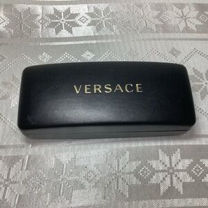 Versace Eyeglass Case Hardshell Black with Gold Foil Stamping